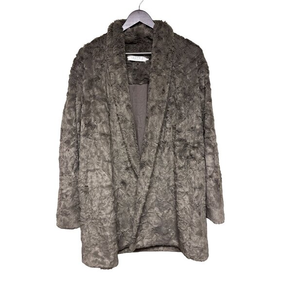 ASTR the Label Women's Skylar Faux Fur Open Front Jacket  Medium Brown Revolve - Picture 2 of 9